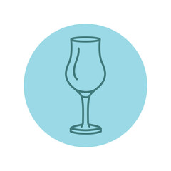 Armagnac glass black line icon. Dinnerware.