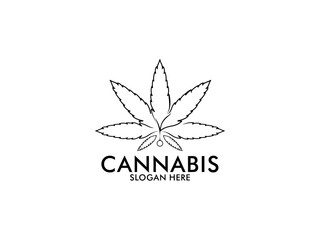 Cannabis leaf logo design. Hemp or Cannabis modern logo vector template