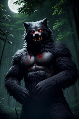 Obraz na płótnie Canvas Werewolf concept art created with Generative AI technology