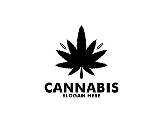 Cannabis leaf logo design. Hemp or Cannabis modern logo vector template