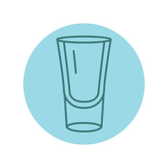 Glass for vodka black line icon. Dishware