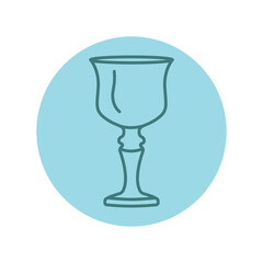 Liqueur glass (pony, cordian) black line icon. Dinnerware.