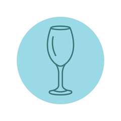 Wine glass black line icon. Dishware