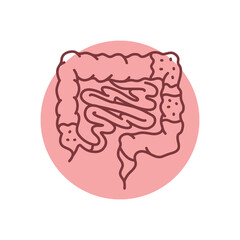 Crohn's disease black line icon. Autoimmune diseases