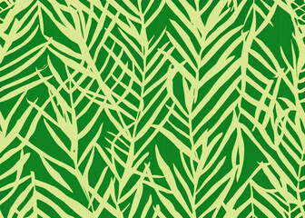 palm tree leaves seamless background wallpaper created with generative ai technology