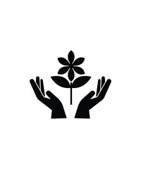 hand holding plant icon, vector best flat icon.