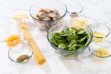 Garlic Shrimp Pasta with Spinach