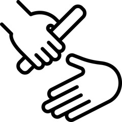 Race relay thin line icon. Symbol of teamwork, trust, cooperation, partnership. Modern vector illustration.