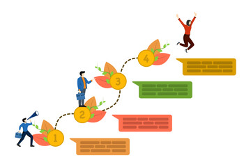 Fototapeta premium Online presentation schedule showing project process. infographic, options from 1 to 4. workflow or project. design for presentation, flyer, booklet, brochure vector. vector illustration.