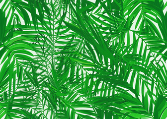 palm tree leaves seamless background wallpaper created with generative ai technology