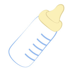 Feeding baby bottle elememnt for new born shower cards and presentation