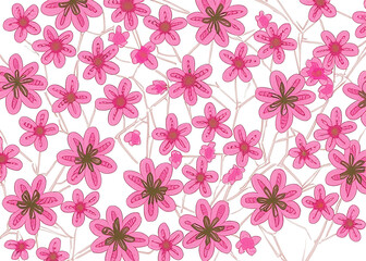 japanese cherry blossom tree sakura flowers over white wallpaper background vreated with generative ai technology