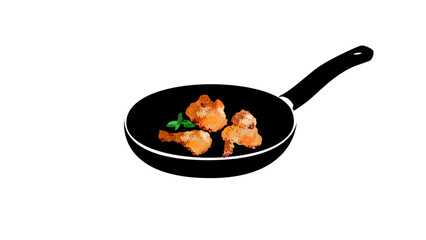 crispy fried chicken in a frying pan