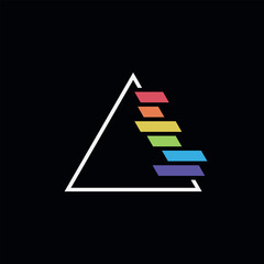 prism icon with dispersed light dark back