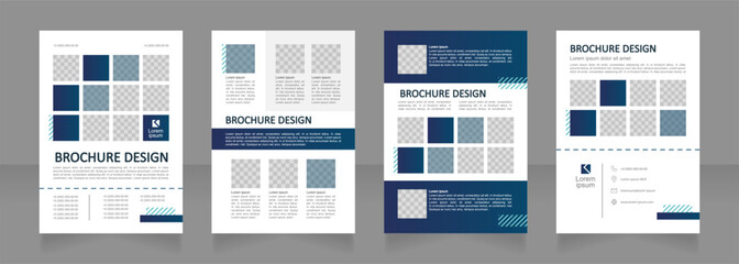 Professional medical service for patient blank brochure design. Template set with copy space for text. Premade corporate reports collection. Editable 4 paper pages. Montserrat font used