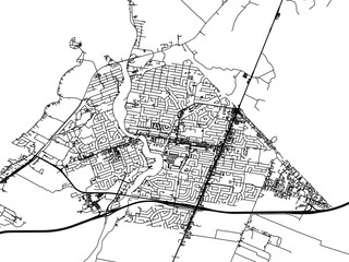 Vector road map of the city of  Châteauguay Quebec in Canada on a white background.