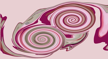 Pink and Brown Swirly Spiral Pattern