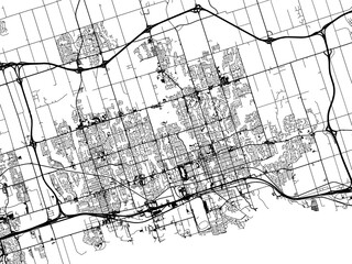 Obraz premium Vector road map of the city of Oshawa-Whitby Ontario in Canada on a white background.