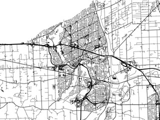 Vector road map of the city of  St. Catharines Ontario in Canada on a white background.