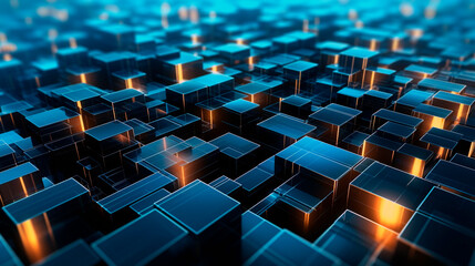 Fototapeta premium Modern digital abstract 3D background. Generative ai