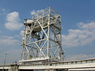 Dnipro, Ukraine - 08-24-2008: Dnipro HPP. The road through DniproHÉS. Hydroelectric power station. Ecology.