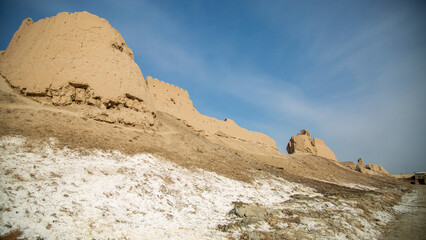 left over the mud castle of uzbekistan