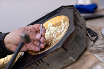 Traditional techniques of carving  Gold embroidery