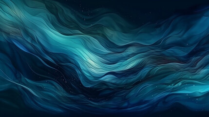 Abstract watercolor paint background dark blue gradient color with fluid curve lines texture. Generative ai.