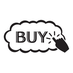 Vector illustration of a cloud with the inscription buy.