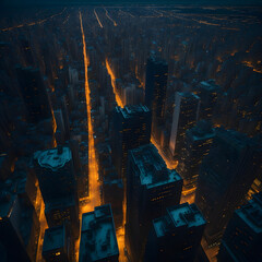 City at Night Generated AI