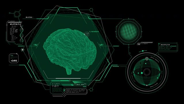 Medical research in an animated alien interface.