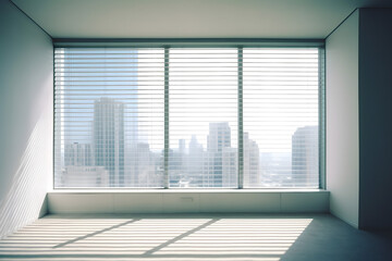 Fototapeta premium empty room with window and curtains