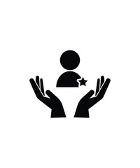 hand holding man icon, vector best flat icon.