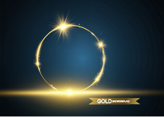 Vector illustration of a gold frame on a background.	

