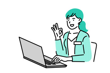 woman working with laptop, business concept