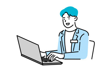 man working with laptop, business concept
