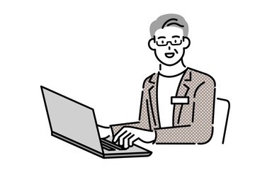 man working with laptop, business concept