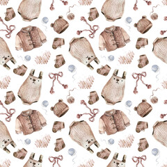 Cute children's textile pattern. Watercolor pattern for nursery.
