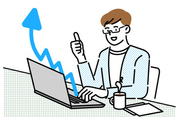 man happy about investment success