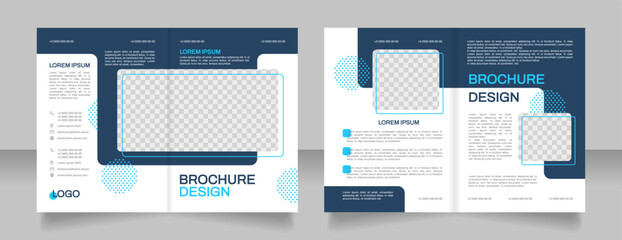 Banking and financial services blank brochure design. Template set with copy space for text. Premade corporate reports collection. Editable 4 paper pages. Arial, Archivo-Regular fonts used