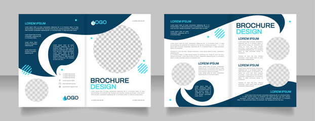 Customer service representatives blank brochure design. Template set with copy space for text. Premade corporate reports collection. Editable 4 paper pages. Arial, Archivo-Regular fonts used