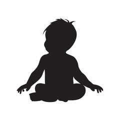 a baby sitting on the ground vector silhouette