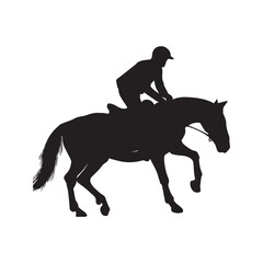 A Raider Ride a Horse Vector Silhouette Flat Illustration