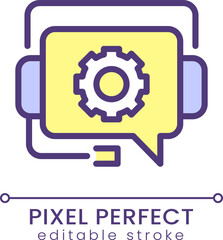 Tech support pixel perfect RGB color icon. Information service for customers. Call center. Isolated vector illustration. Simple filled line drawing. Editable stroke. Poppins font used
