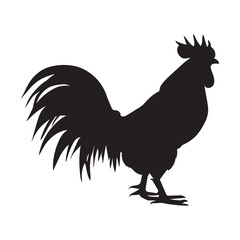 A Chicken Roaster vector Silhouette Illustration Flat Vector.