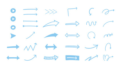 doodle arrow icons hand drawn arrows icon set on white background