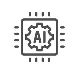 Artificial intelligence related icon outline and linear symbol.	
