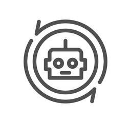 Artificial intelligence related icon outline and linear symbol.	
