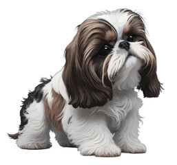 cute shih tzu , small dog ,cartoon dog