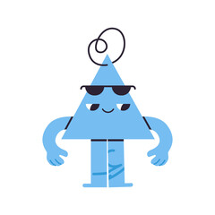 Geometric figure with face emotion and different shape, hand drawn trendy cute funny character bright basic flat illustration.	
